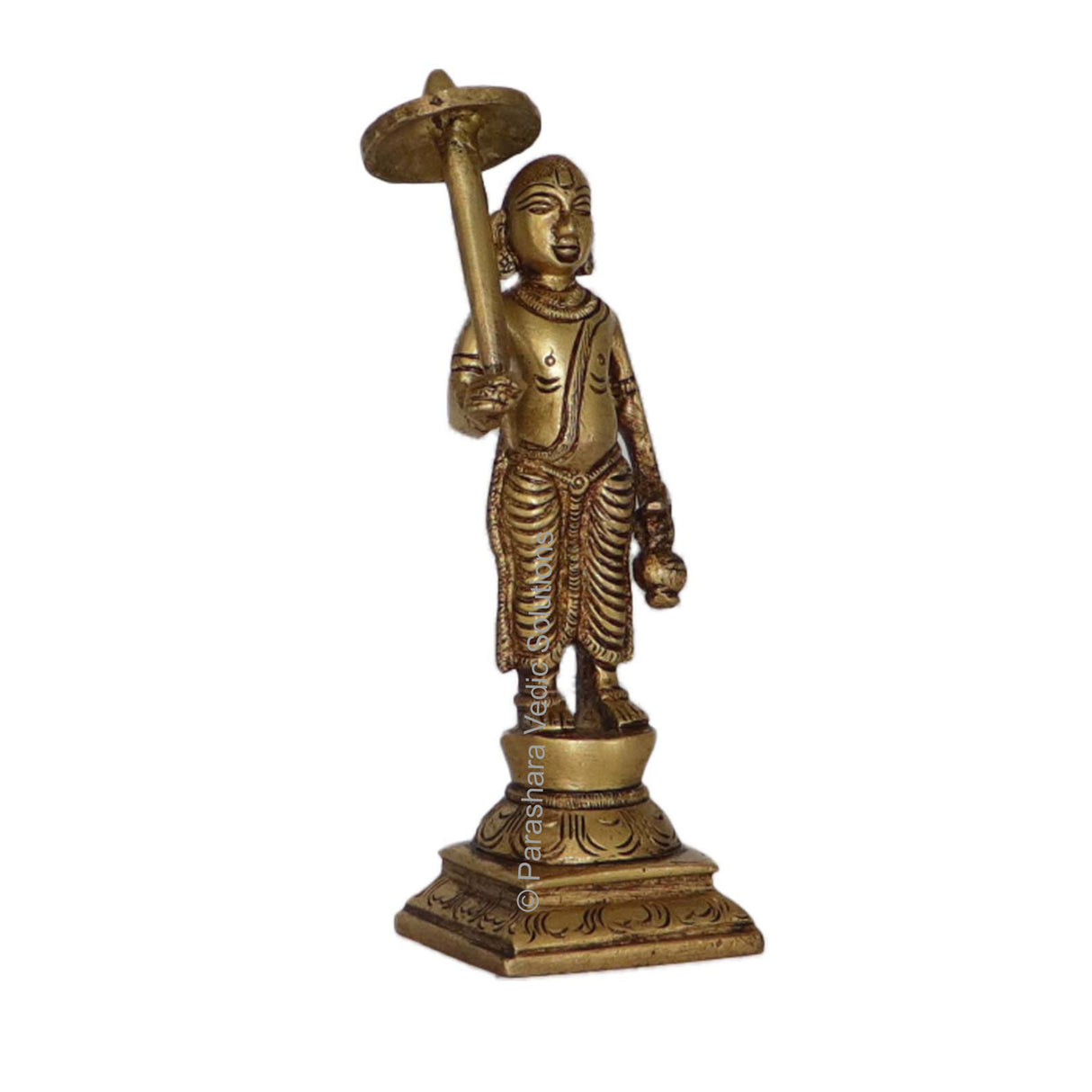 Arkam Brass Vaman Murti / Vaaman Idol / Pital Vishnu Vaman Avatar Statue - Antique Brass For Home / Temple / Office (Height: 14.5 cm, Weight: 400 gms) - Retail Maharaj