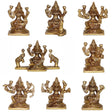 Arkam Brass Ashthalakshmi Murti / Asht Laxmi Idol / Pital Asht Lakshmi Statue (Set of 8) - Antique Brass For Home / Temple / Office (Height: 6.5 cm, Weight: 1700 gms) - Retail Maharaj
