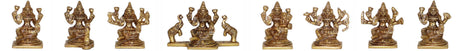 Arkam Brass Ashthalakshmi Murti / Asht Laxmi Idol / Pital Asht Lakshmi Statue (Set of 8) - Antique Brass For Home / Temple / Office (Height: 6.5 cm, Weight: 1700 gms) - Retail Maharaj