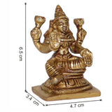 Arkam Brass Adi Lakshmi Murti / Adi Laxmi Idol / Pital Ashthalakshmi Statue - Antique Brass For Home / Temple / Office (Height: 6.5 cm, Weight: 190 gms) - Retail Maharaj