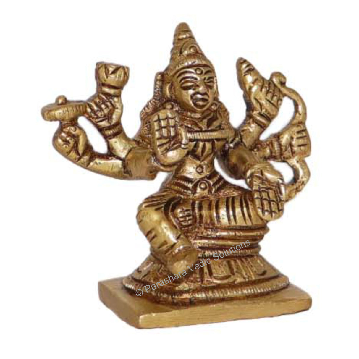 Arkam Brass Veer Lakshmi Murti / Veer Laxmi Idol / Pital Ashthalakshmi Statue - Antique Brass For Home / Temple / Office (Height: 6.5 cm, Weight: 210 gms) - Retail Maharaj