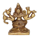 Arkam Brass Veer Lakshmi Murti / Veer Laxmi Idol / Pital Ashthalakshmi Statue - Antique Brass For Home / Temple / Office (Height: 6.5 cm, Weight: 210 gms) - Retail Maharaj