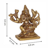 Arkam Brass Veer Lakshmi Murti / Veer Laxmi Idol / Pital Ashthalakshmi Statue - Antique Brass For Home / Temple / Office (Height: 6.5 cm, Weight: 210 gms) - Retail Maharaj
