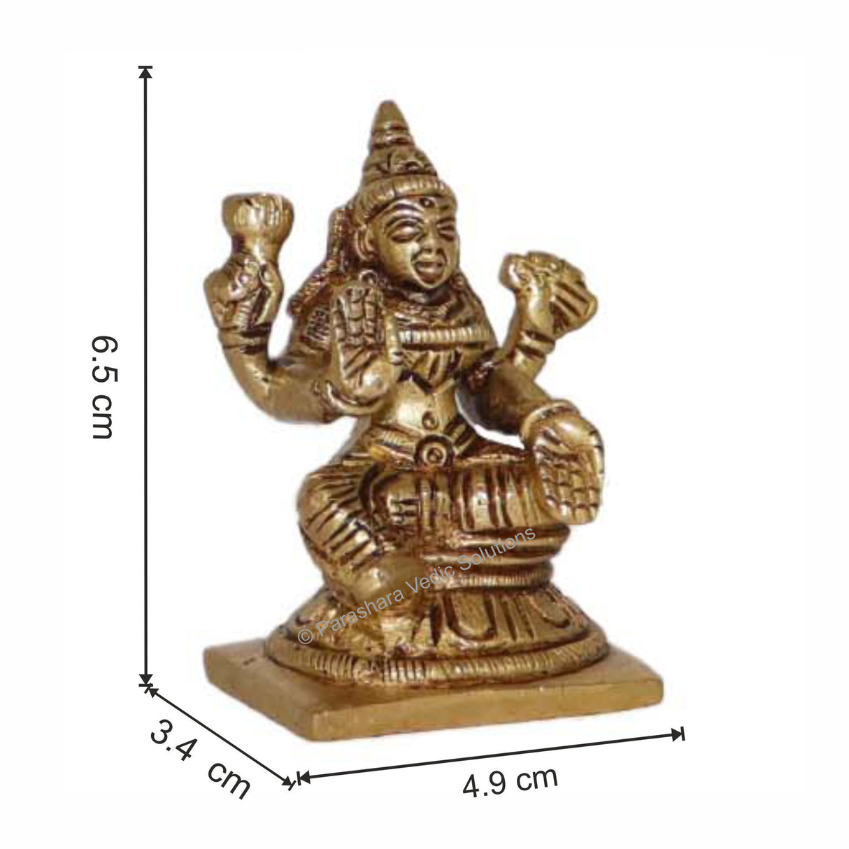 Arkam Brass Asihwarya Lakshmi Murti / Aishwarya Laxmi Idol / Pital Ashthalakshmi Statue - Antique Brass For Home / Temple / Office (Height: 6.5 cm, Weight: 190 gms) - Retail Maharaj