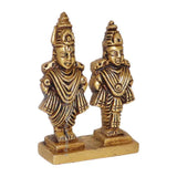Arkam Brass Vitthal Rukmini Murti / Vitthal Rukmani Idol / Pital Panduranga Rukmini Statue - Antique Brass For Home / Temple / Office (Height: 8 cm, Weight: 280 gms) - Retail Maharaj