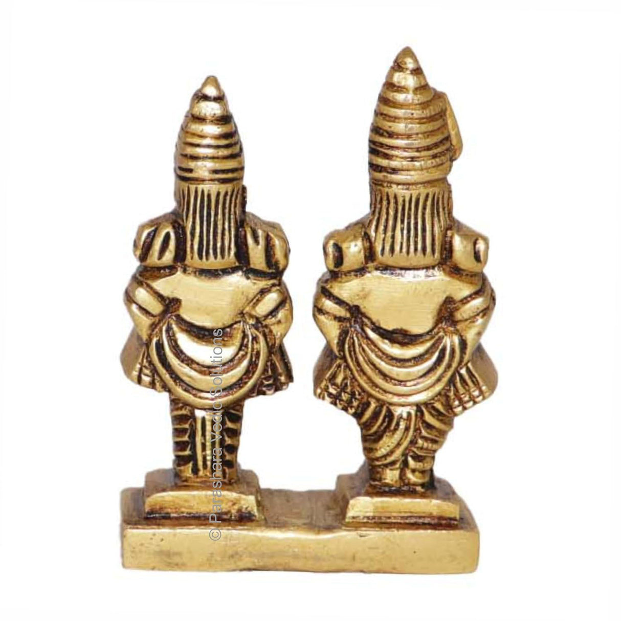 Arkam Brass Vitthal Rukmini Murti / Vitthal Rukmani Idol / Pital Panduranga Rukmini Statue - Antique Brass For Home / Temple / Office (Height: 8 cm, Weight: 280 gms) - Retail Maharaj