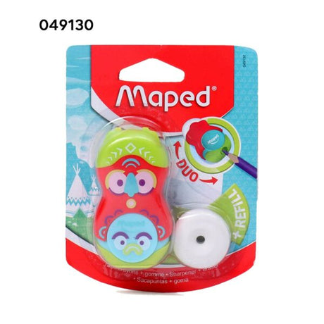 Maped Loopy Coloured Duo Eraser and Pencil Sharpener Pack - Retail Maharaj