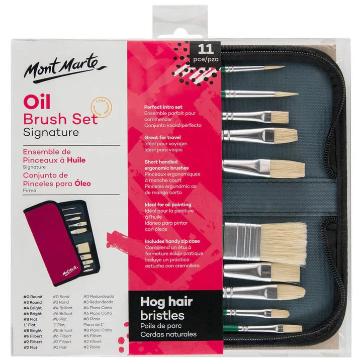 Retail Maharaj Mont Marte Oil Brush Set 11pc - Retail Maharaj