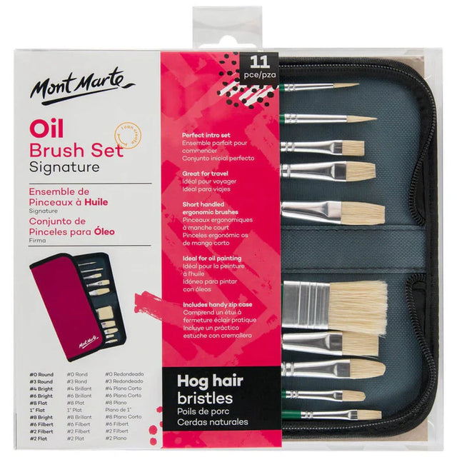 Retail Maharaj Mont Marte Oil Brush Set 11pc - Retail Maharaj