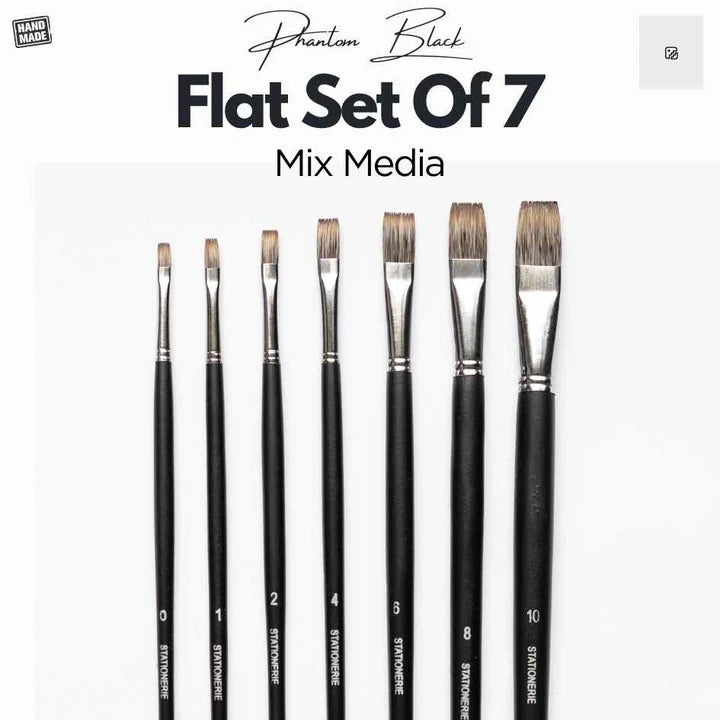 Retail Maharaj Mangosta Flat Brush Set of 7, 11'' Long Handle - Retail Maharaj
