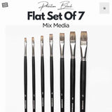 Retail Maharaj Mangosta Flat Brush Set of 7, 11'' Long Handle - Retail Maharaj