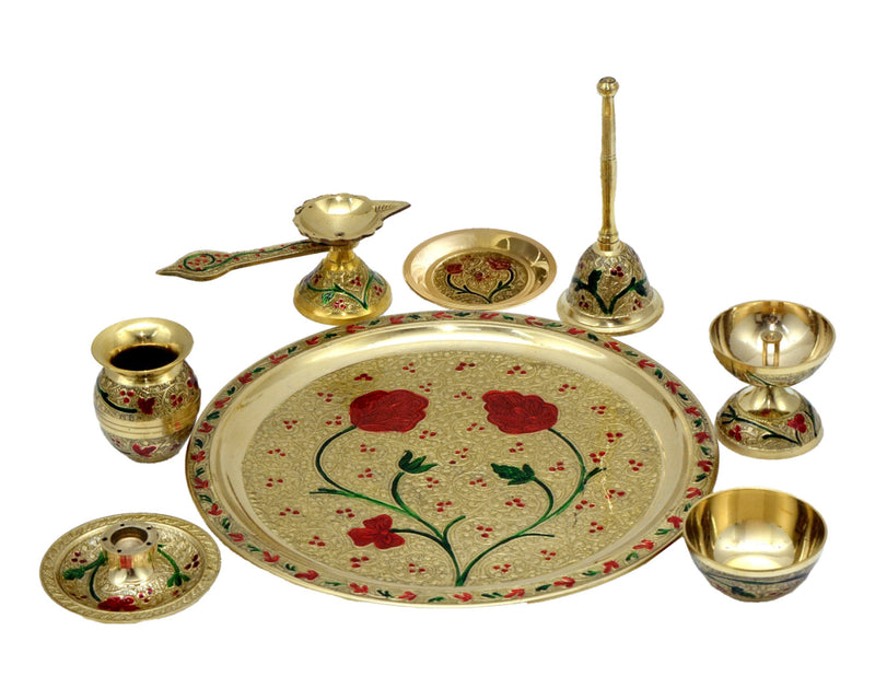 Puja Dish Set 10" Brass