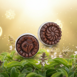 Shanka Chakra Tulsi Earrings in Silver Capping – Traditional Spiritual Jewelry - Retail Maharaj