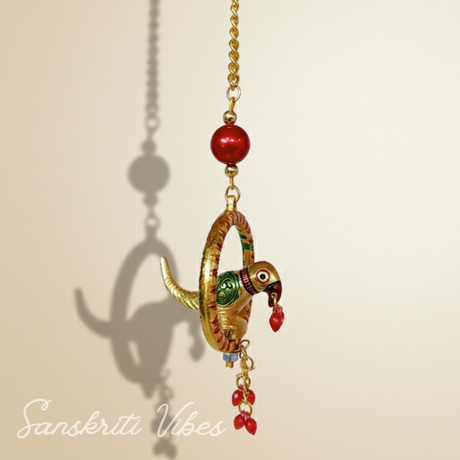 Metal Parrot Statue for Door Hanging Ethnic Decorative Showpiece - Retail Maharaj