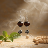 Sterling Silver Tulsi Beads Design Earrings – Divine Spiritual Jewelry - Retail Maharaj