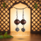 Sterling Silver Tulsi Beads Design Earrings – Divine Spiritual Jewelry - Retail Maharaj