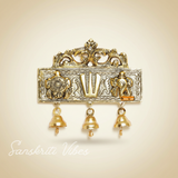 Tirupati Door Hanging Shankh Chakra Namah Latkan Gold Plated Antique Decorative Showpiece for Home - Retail Maharaj