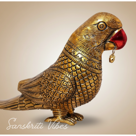 Metal Parrot Statue for Door Hanging Ethnic Bird Decorative Showpiece - Retail Maharaj
