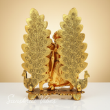 Handcrafted Radha Krishna Peacock Diya Metal Statue Decorative Pooja and Home Decor Showpiece by Sanskriti Vibes - Retail Maharaj