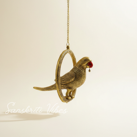 Metal Parrot Statue for Door Hanging Ethnic Bird Decorative Showpiece - Retail Maharaj