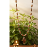 Conch/Shank Design Handmade Tulsi Kanthi Mala – Sacred Tulsi Beads with Conch Symbol - Retail Maharaj
