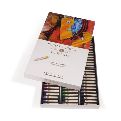 Sennelier Oil Pastel Assorted Set of 72 Colors in Wooden Box - Retail Maharaj