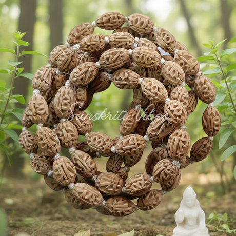 Original Tulsi Radha Carved Handmade Japa Mala – Premium Spiritual Beads for Meditation & Prayer - Retail Maharaj