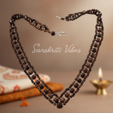 Traditional Chain / Band Pattern Designer Pure Shyama Tulsi Beads Kanthi Mala with Silver Caps – 92.5% Silver - Retail Maharaj