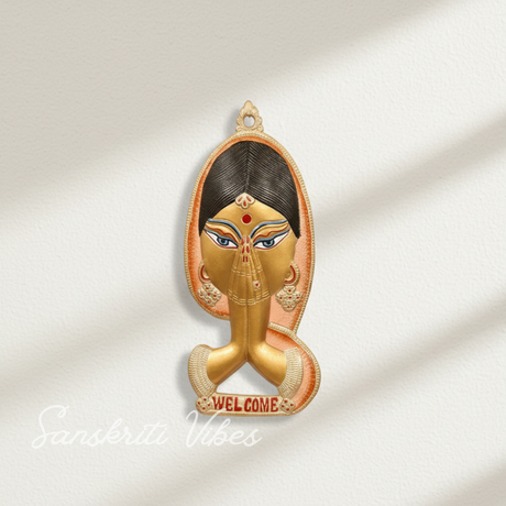 Door Hanging Metal Welcome Lady Multicolor Decorative Showpiece for Home, Office & Room - Retail Maharaj