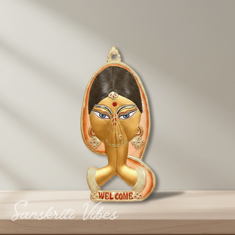 Door Hanging Metal Welcome Lady Multicolor Decorative Showpiece for Home, Office & Room - Retail Maharaj