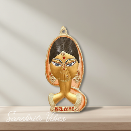 Door Hanging Metal Welcome Lady Multicolor Decorative Showpiece for Home, Office & Room - Retail Maharaj
