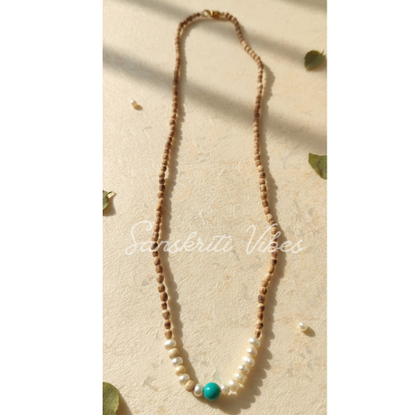 Tiny Beads with Real Pearl Tulsi Kanthi Mala – Sacred Spiritual Necklace for Meditation & Prayer - Retail Maharaj