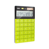 Deli Touch Screen 12 Digit Dual Power Electronic Calculator with 120 Step Check - Retail Maharaj