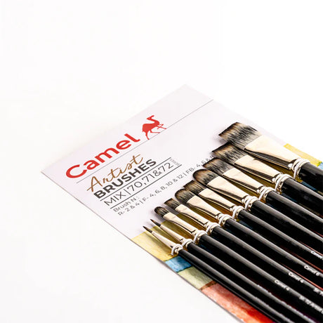 Camlin Kokuyo Artist Paint Brush Mix Series 70, 71 & 72 Set of 10 - Retail Maharaj