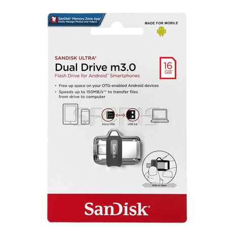 Sandisk OTG USB Flash Drive 64GB with Dual Micro USB and USB 3.0 - Retail Maharaj
