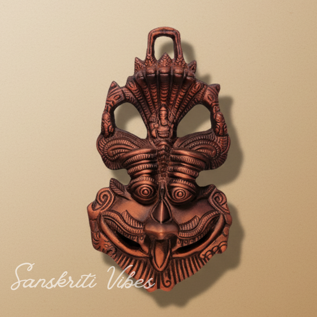 Metal Nazar Battu Wall Hanging with Naag Ganesha for Evil Eye Protection – Nazar Suraksha Kawach for Home & Office (Glossy Finish, Made in India)