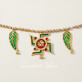 Swastik Shubh Labh Metal Toran for Diwali Door Hanging Home Decoration - Retail Maharaj