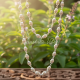 Sterling Silver and Natural Tulasi Basil Rosary Beads Chain – 24 Inches - Retail Maharaj