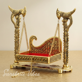 Handcrafted Metal Swing Laddu Gopal Jhula Krishna Hindola Palana Decorative Temple Pooja Showpiece and Religious Idol Gift Article by Sanskriti Vibes - Retail Maharaj