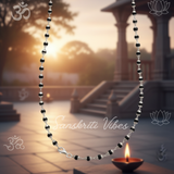 18-Inch Sterling Silver Beautifully Designed Natural Black Tulsi Beads Mala – For Spiritual Wear and Meditation - Retail Maharaj