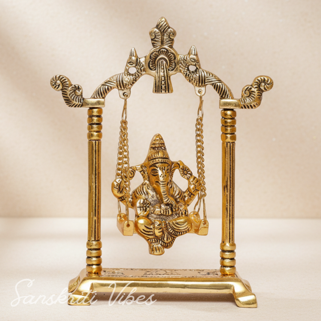 Ganesh Ji Jhula Idol Decorative Showpiece for Home and Pooja Room - Retail Maharaj