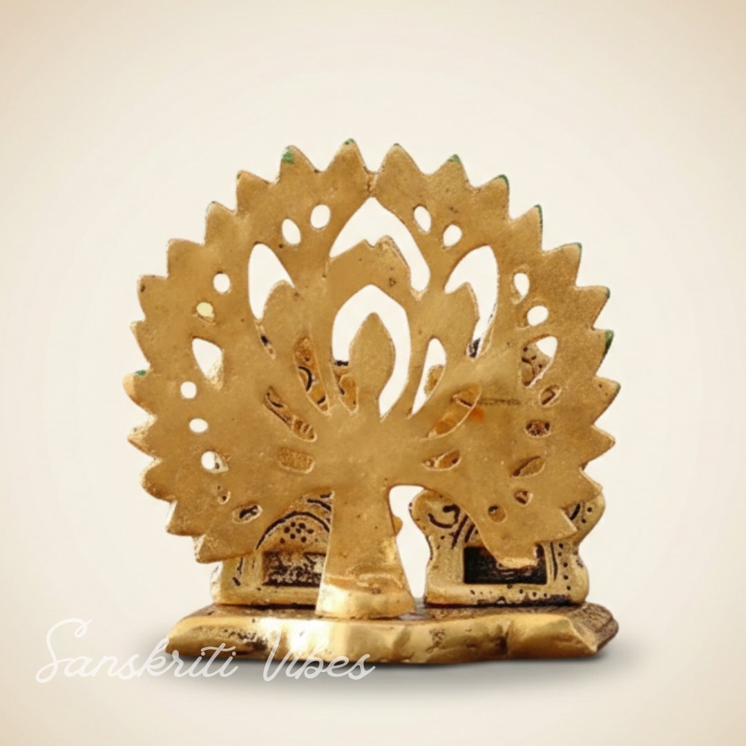 Metal Home Decorative Kalpavriksha Tree With Laxmi Ganesha Idols Gold Plated - Retail Maharaj