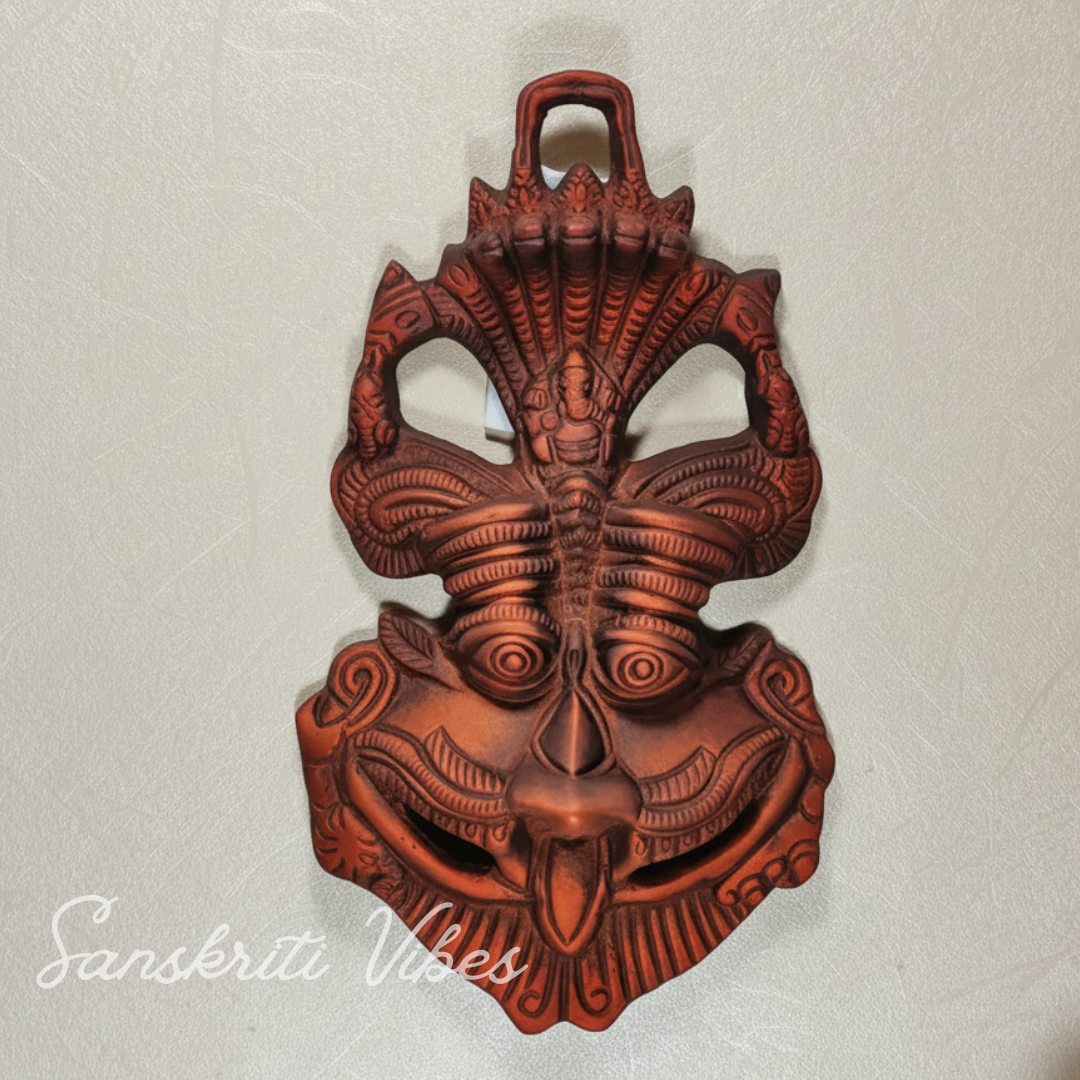 Metal Nazar Battu Wall Hanging with Naag Ganesha for Evil Eye Protection – Nazar Suraksha Kawach for Home & Office (Glossy Finish, Made in India)