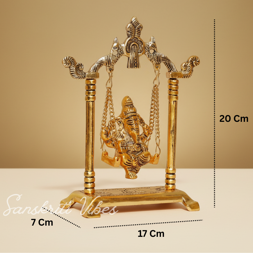 Ganesh Ji Jhula Idol Decorative Showpiece for Home and Pooja Room - Retail Maharaj