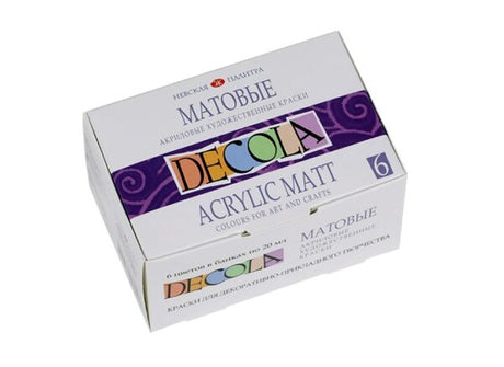 Decola Matt Acrylic Colors 20 ml x 6 Shades Made in Russia - Retail Maharaj