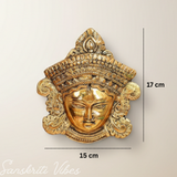 Metal Durga Mata Face Wall Hanging Sculpture Ambe Maa Religious Durga Head for Home Decor, Office, Diwali and Navratri - Retail Maharaj
