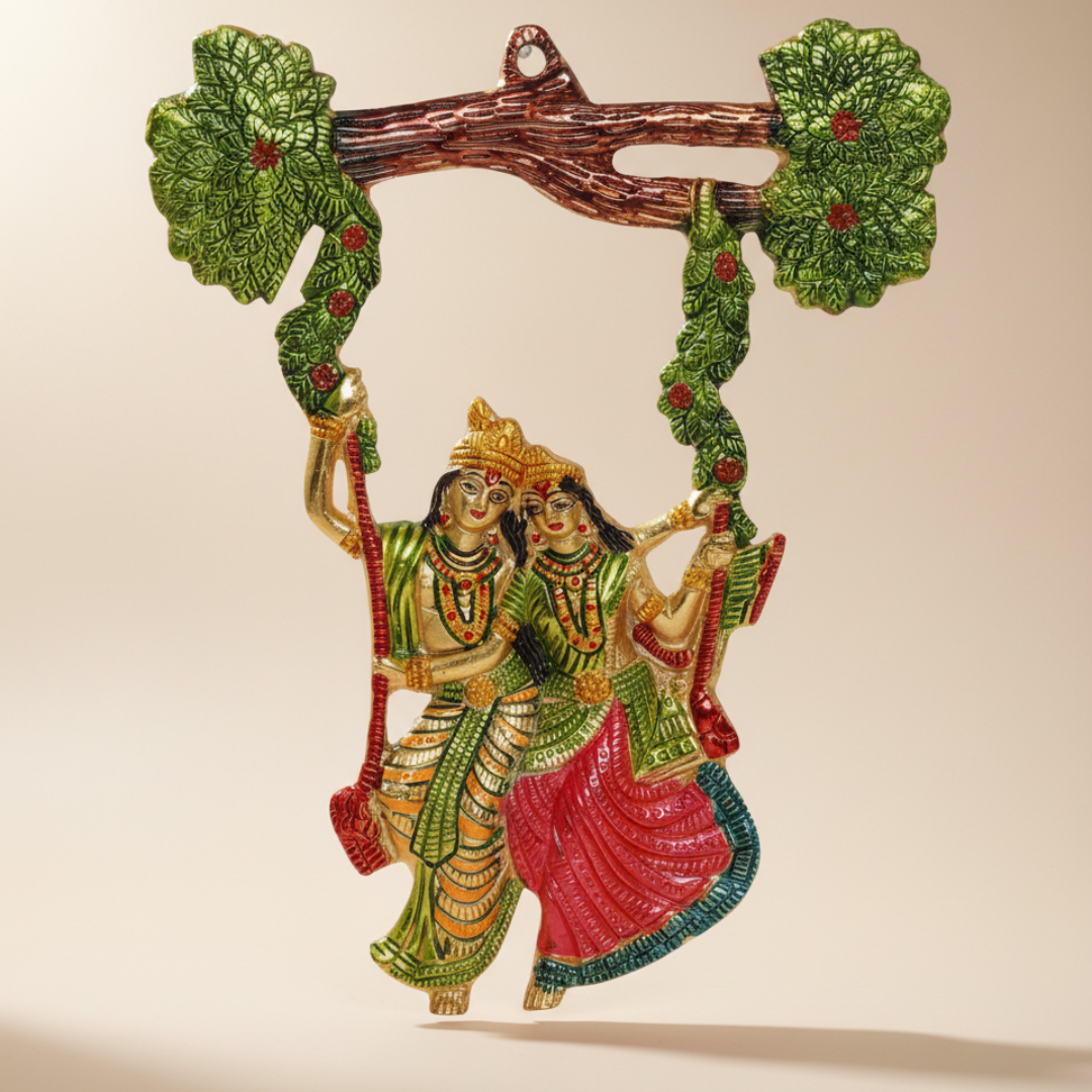 Handcrafted Radha Krishna Metal Statue Decorative Idol for Home Decor and Pooja by Sanskriti Vibes - Retail Maharaj