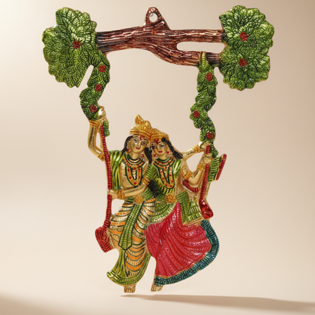 Handcrafted Radha Krishna Metal Statue Decorative Idol for Home Decor and Pooja by Sanskriti Vibes - Retail Maharaj