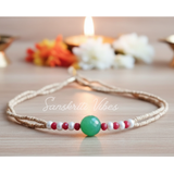 Original Stone with White Moti Tulsi Kanthi Mala – Premium Quality Stone Beads, White Pearls & Tulsi, Spiritual Mala - Retail Maharaj