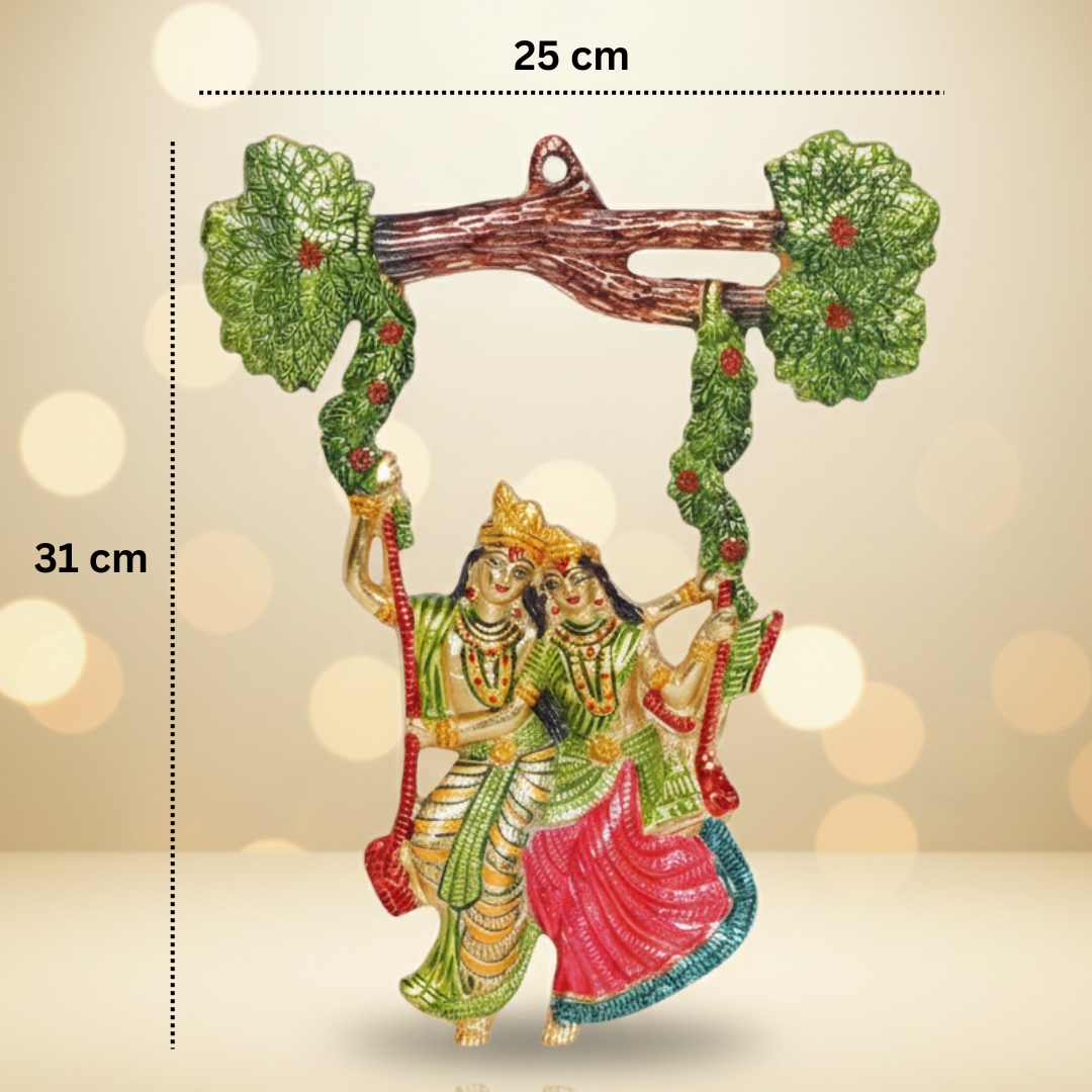 Handcrafted Radha Krishna Metal Statue Decorative Idol for Home Decor and Pooja by Sanskriti Vibes - Retail Maharaj